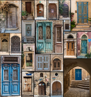 Fotografia intitolato "Jaffa doors" da Armen Manukyan-Burovtsov (Armmenart), Opera d'arte originale, Fotografia manipolata