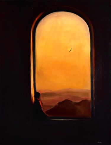 Painting titled "In lonely hours" by Armen Melkonian, Original Artwork, Oil