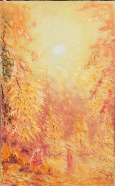 Painting titled "The Autumn Lady" by Armen Sevanyan, Original Artwork, Oil