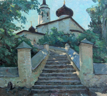 Painting titled "Ступени к храму" by Armen Karapetiants, Original Artwork, Oil