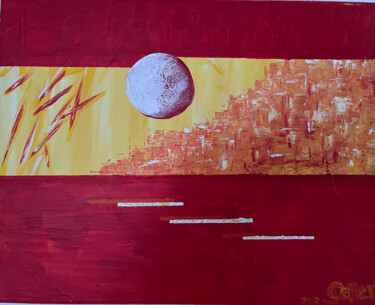 Painting titled "Sonnenmond" by Armin Cotter, Original Artwork, Acrylic