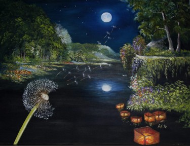 Malerei mit dem Titel "Ein Sommernachtstra…" von Armin Evers, Original-Kunstwerk, Acryl