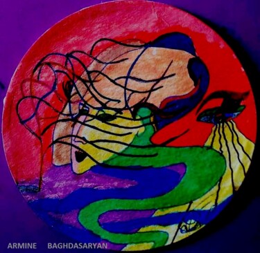Dessin intitulée "vents  de la vie..." par Armine Baghdasaryan (Parmide), Œuvre d'art originale, Stylo à bille