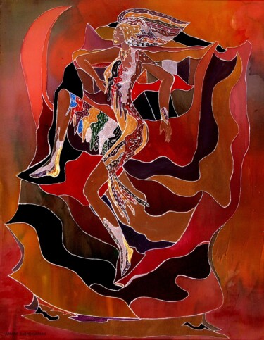 Peinture intitulée "Femme énigmatique" par Armine Baghdasaryan (Parmide), Œuvre d'art originale, Acrylique