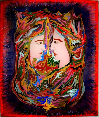 Peinture intitulée "L'une avec l'autre" par Armine Baghdasaryan (Parmide), Œuvre d'art originale, Acrylique