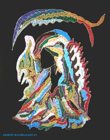 Peinture intitulée "Comme un poisson" par Armine Baghdasaryan (Parmide), Œuvre d'art originale, Acrylique