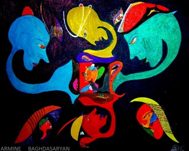 Dessin intitulée "état ..." par Armine Baghdasaryan (Parmide), Œuvre d'art originale, Stylo à bille