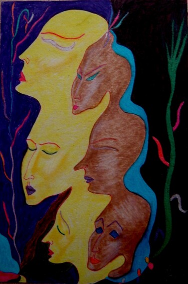 Dessin intitulée "Plantes avec sentim…" par Armine Baghdasaryan (Parmide), Œuvre d'art originale, Crayon