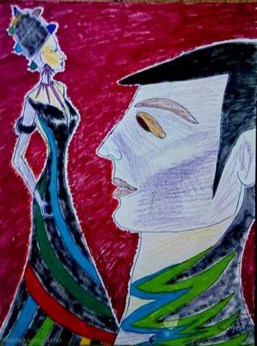 Dessin intitulée "voila comme je-veux" par Armine Baghdasaryan (Parmide), Œuvre d'art originale, Stylo à bille