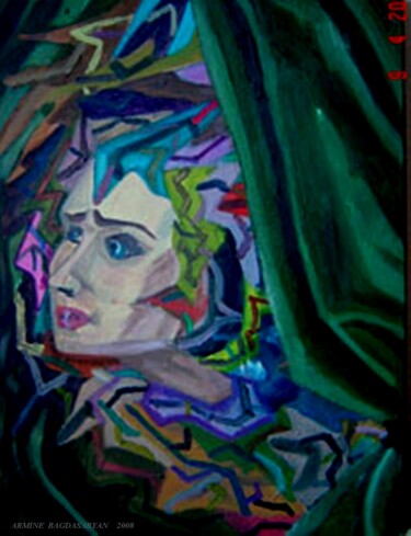 Malerei mit dem Titel "L'actrice" von Armine Baghdasaryan (Parmide), Original-Kunstwerk, Öl