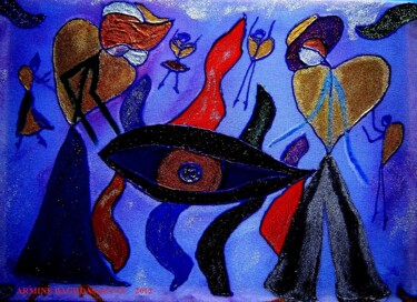 Painting titled "Nos Anges gardiens" by Armine Baghdasaryan (Parmide), Original Artwork, Acrylic