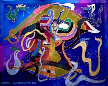 Painting titled "Hallucination visue…" by Armine Baghdasaryan (Parmide), Original Artwork, Acrylic