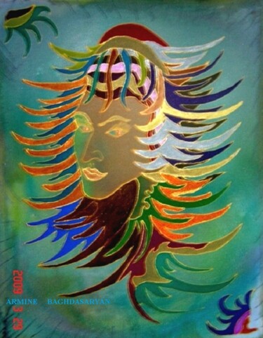 Painting titled "Intellectual" by Armine Baghdasaryan (Parmide), Original Artwork, Acrylic