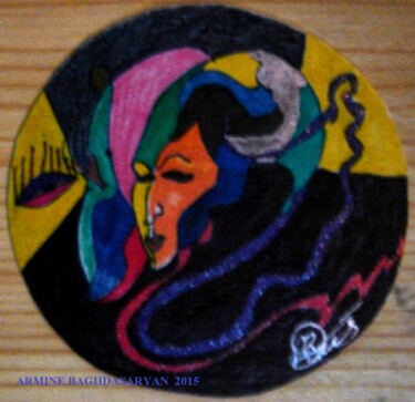 Dessin intitulée "La Dame" par Armine Baghdasaryan (Parmide), Œuvre d'art originale, Stylo à bille