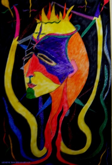 Dessin intitulée "Foi aveugle" par Armine Baghdasaryan (Parmide), Œuvre d'art originale, Stylo à bille