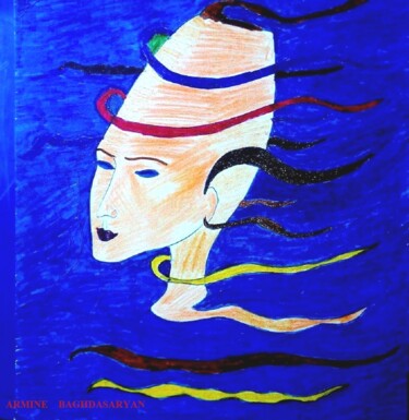 Dessin intitulée "une brise légère" par Armine Baghdasaryan (Parmide), Œuvre d'art originale, Stylo à bille