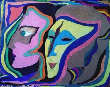 Dessin intitulée "De différent person…" par Armine Baghdasaryan (Parmide), Œuvre d'art originale, Stylo à bille