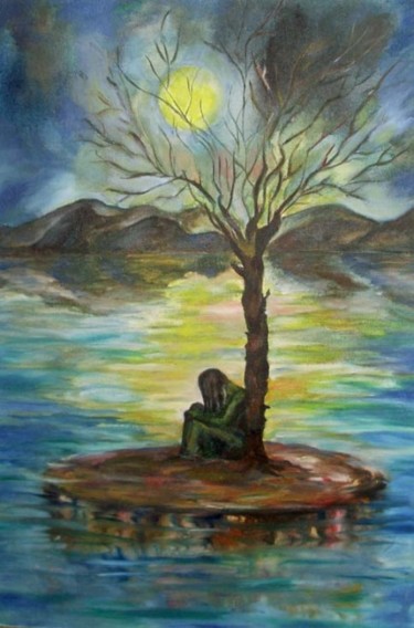 Painting titled "''Nocturne...''" by Armine Abrahamyan, Original Artwork, Oil