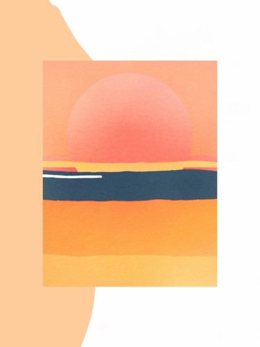 Arts numériques intitulée "West Sunset I" par Armor Hugo, Œuvre d'art originale, Collages