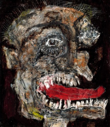 Pintura titulada "Hombre con la lengu…" por Arnaldo Delgado, Obra de arte original, Oleo