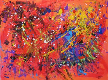 Painting titled "Symphonie 8" by Arnaud Broutin, Original Artwork, Acrylic Mounted on Wood Stretcher frame