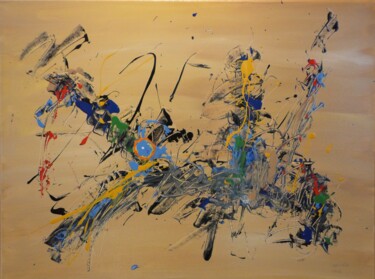 Painting titled "Animal magique 33" by Arnaud Broutin, Original Artwork, Acrylic Mounted on Wood Stretcher frame