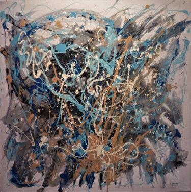 Painting titled "Effervescence abyss…" by Arnaud Broutin, Original Artwork, Acrylic Mounted on Wood Stretcher frame