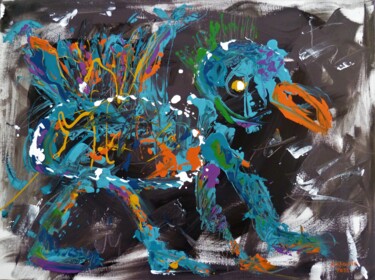 Peinture intitulée "animal magique 59" par Arnaud Broutin, Œuvre d'art originale, Acrylique Monté sur Châssis en bois