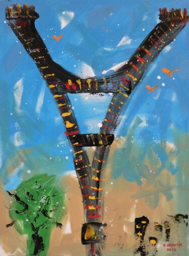 Malerei mit dem Titel "EIFFEL TOUR LA" von Arnaud Broutin, Original-Kunstwerk, Acryl
