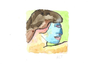 Картина под названием "Homme (1)" - Arnaud De La Tour, Подлинное произведение искусства, Акварель
