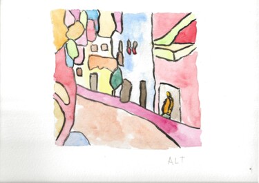 Картина под названием "Différentes villes" - Arnaud De La Tour, Подлинное произведение искусства, Акварель