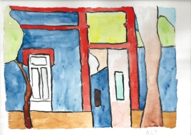 Картина под названием "Au Mexique, Frida" - Arnaud De La Tour, Подлинное произведение искусства, Акварель