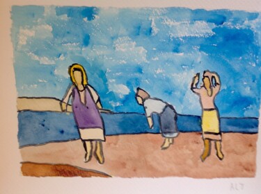 绘画 标题为“Des femmes à la mer” 由Arnaud De La Tour, 原创艺术品, 水彩