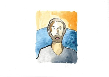 Картина под названием "Une barbe" - Arnaud De La Tour, Подлинное произведение искусства, Акварель