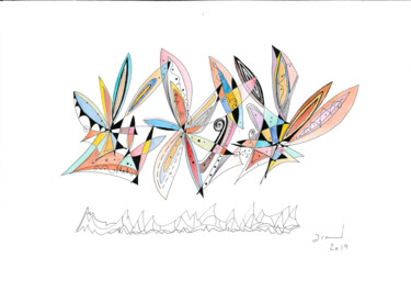 Peinture intitulée "L'art de papillonner" par Arnaud Dromigny, Œuvre d'art originale, Aquarelle