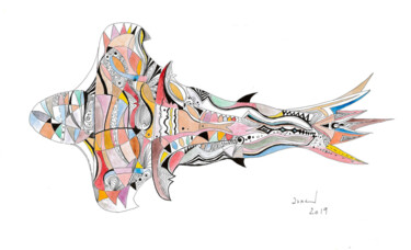 Peinture intitulée "Piscis Pulcher Pinna" par Arnaud Dromigny, Œuvre d'art originale, Aquarelle