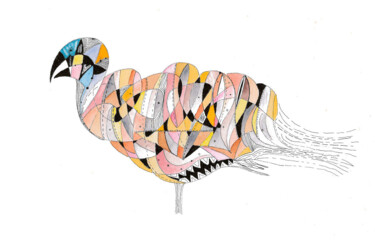 Peinture intitulée "Pigeon Hautain" par Arnaud Dromigny, Œuvre d'art originale, Aquarelle