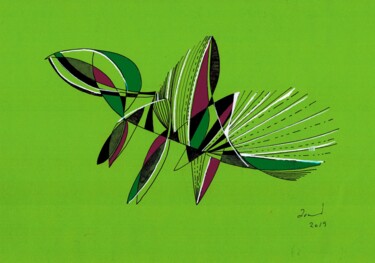 Dibujo titulada "L'Effet Vert" por Arnaud Dromigny, Obra de arte original, Tinta