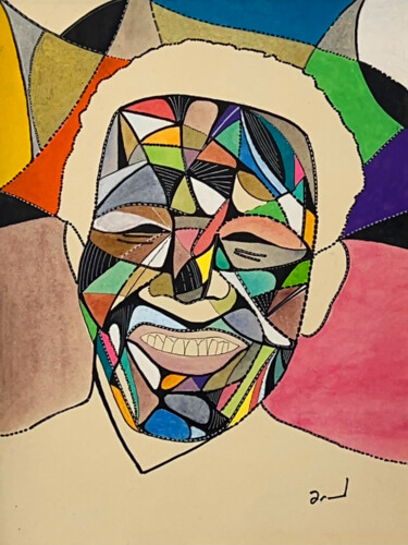 Картина под названием "Nelson Mandela" - Arnaud Dromigny, Подлинное произведение искусства, Акрил
