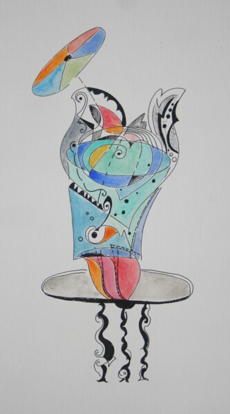 Peinture intitulée "Equilibre" par Arnaud Dromigny, Œuvre d'art originale, Aquarelle