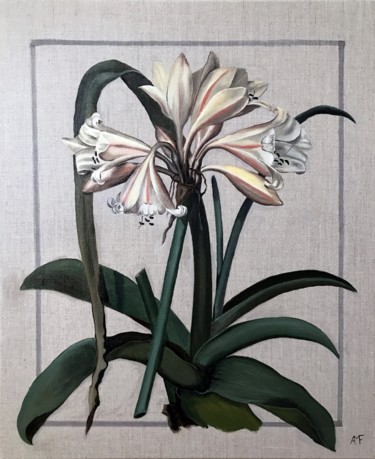 Painting titled "Amaryllis 2" by Arnaud Feuga, Original Artwork, Oil