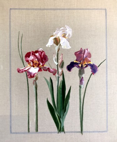 Painting titled "Iris" by Arnaud Feuga, Original Artwork, Oil