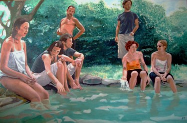 Painting titled "Chaleur à Can Bosc" by Arnaud Feuga, Original Art, Oil