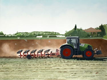 Peinture intitulée "Labour" par Arnaud Feuga, Œuvre d'art originale, Huile