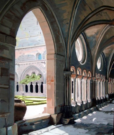 Peinture intitulée "Le cloître de Fonfr…" par Arnaud Feuga, Œuvre d'art originale, Huile