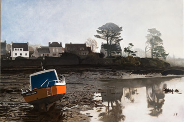 Peinture intitulée "Lanildut à marée ba…" par Arnaud Feuga, Œuvre d'art originale, Huile