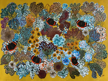Картина под названием "Bouquet d'ombelles…" - Arnaud Feuga, Подлинное произведение искусства, Масло