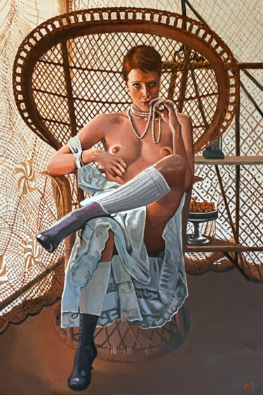 Malerei mit dem Titel "Scène culte 22 - Em…" von Arnaud Feuga, Original-Kunstwerk, Öl