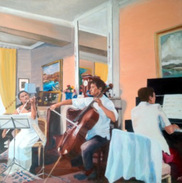 Pittura intitolato "Concert à Chantilli…" da Arnaud Feuga, Opera d'arte originale, Olio