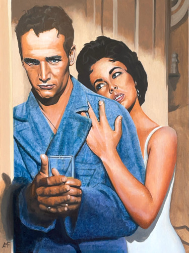 Scène culte 25 - La chatte sur un toit brûlant Peinture intitulée "Scène culte 25 - La…" par Arnaud Feuga, Œuvre d'art originale, Huile